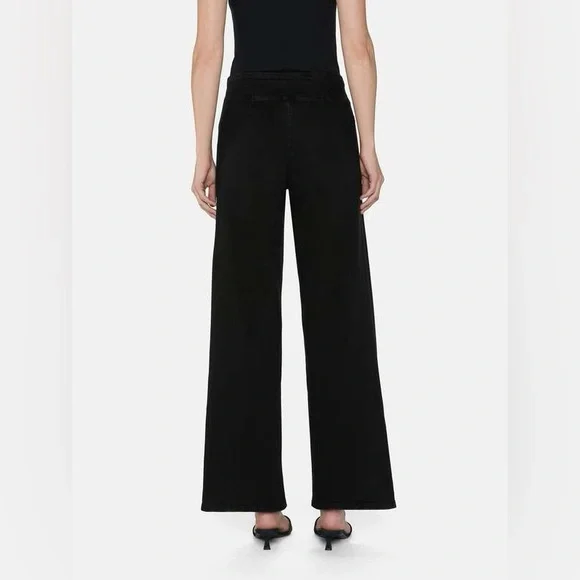 FRAME JETSET SLIM PALAZZO JEANS - BLACK wide leg stretch - Picture 2 of 6